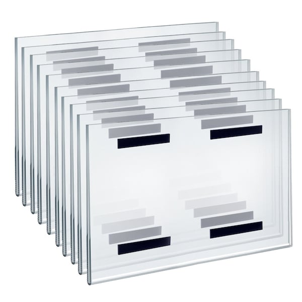 Azar Displays Clear Acrylic 14'' x 11'' Magnetic U-Frame, 10PK 129948 - main